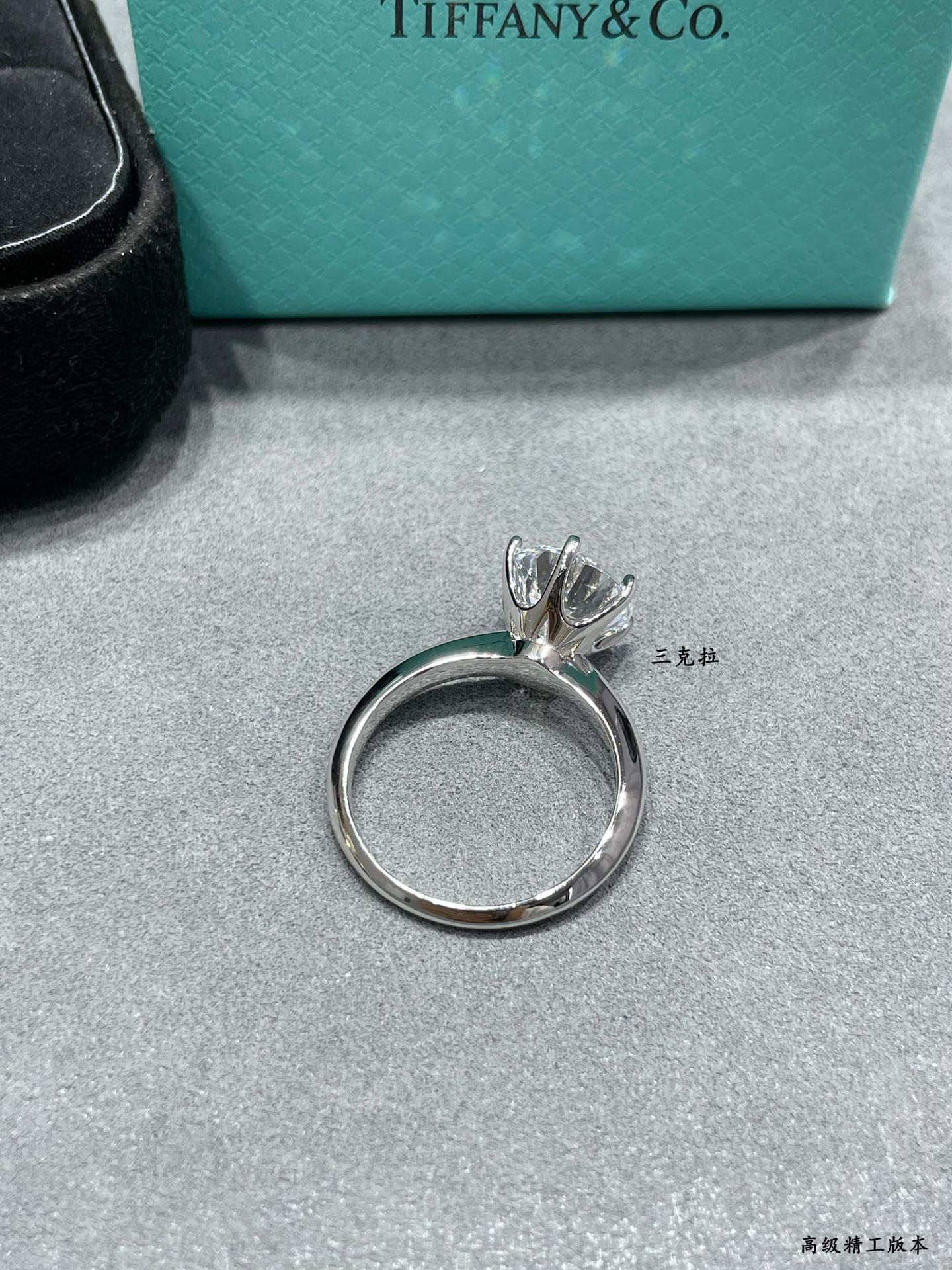 t*f*ny & co. six-prong ring high-carbon Di*m*nd ag925