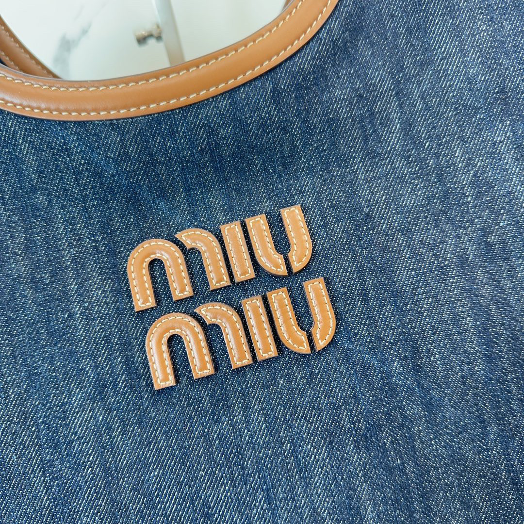 Miu Miu IVY denim bag 37x 36x18cm