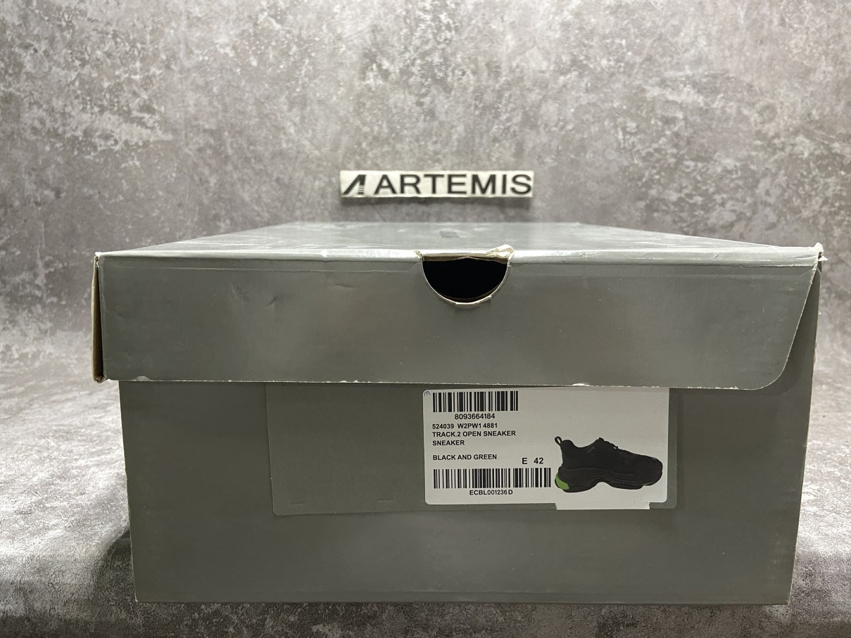 Balenciga Triple S Black and Neon Green