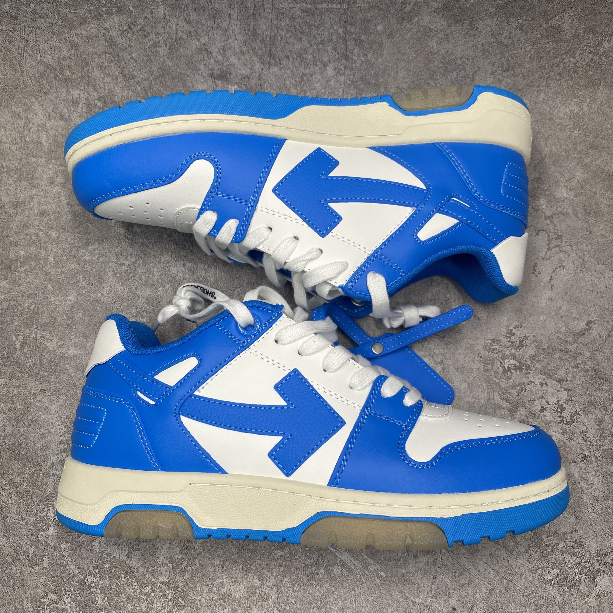 OFF-WHITE Out Of Office OOO Low Tops Blue White