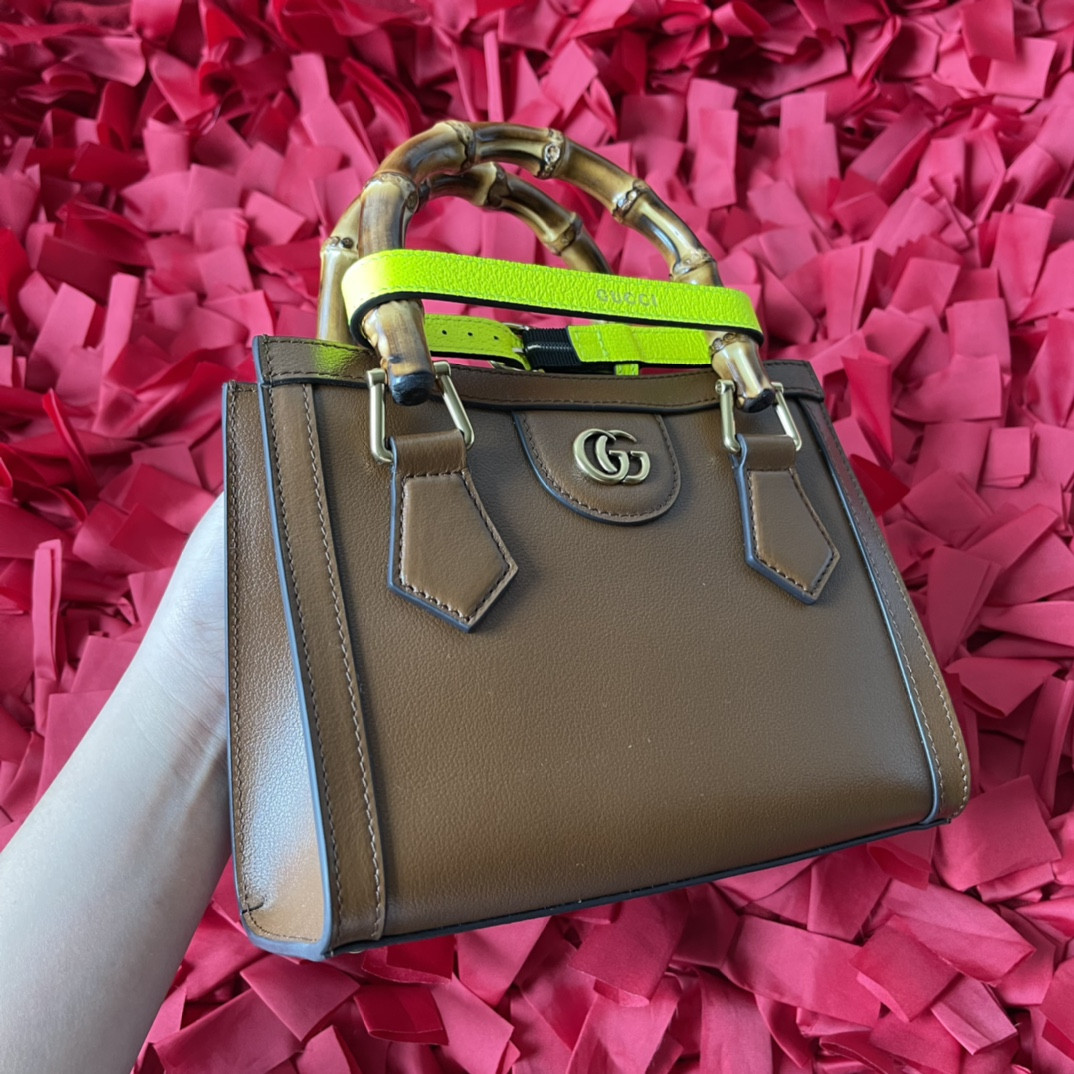 G*u*i diana mini tote bag khaki 20w x 16h x 10d cm