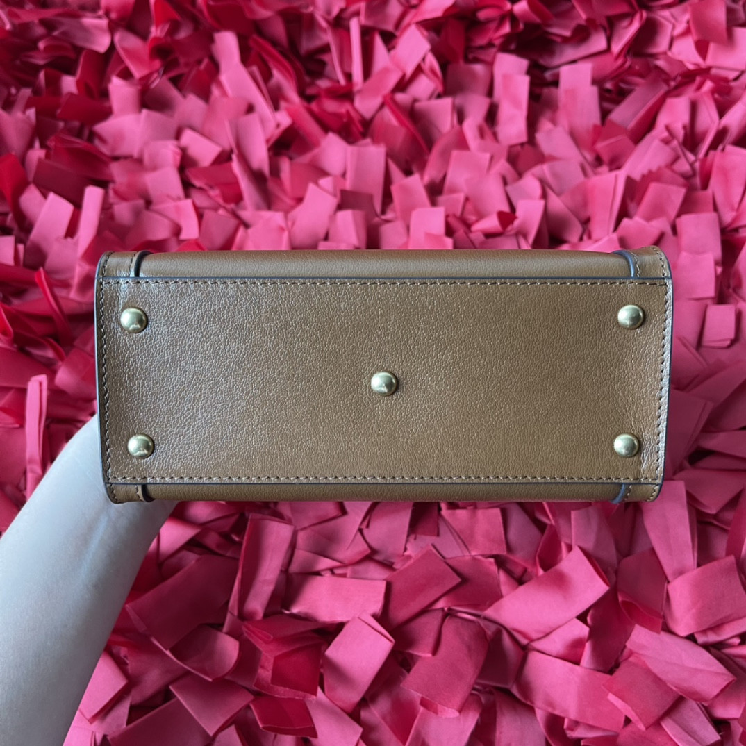 G*u*i diana mini tote bag khaki 20w x 16h x 10d cm